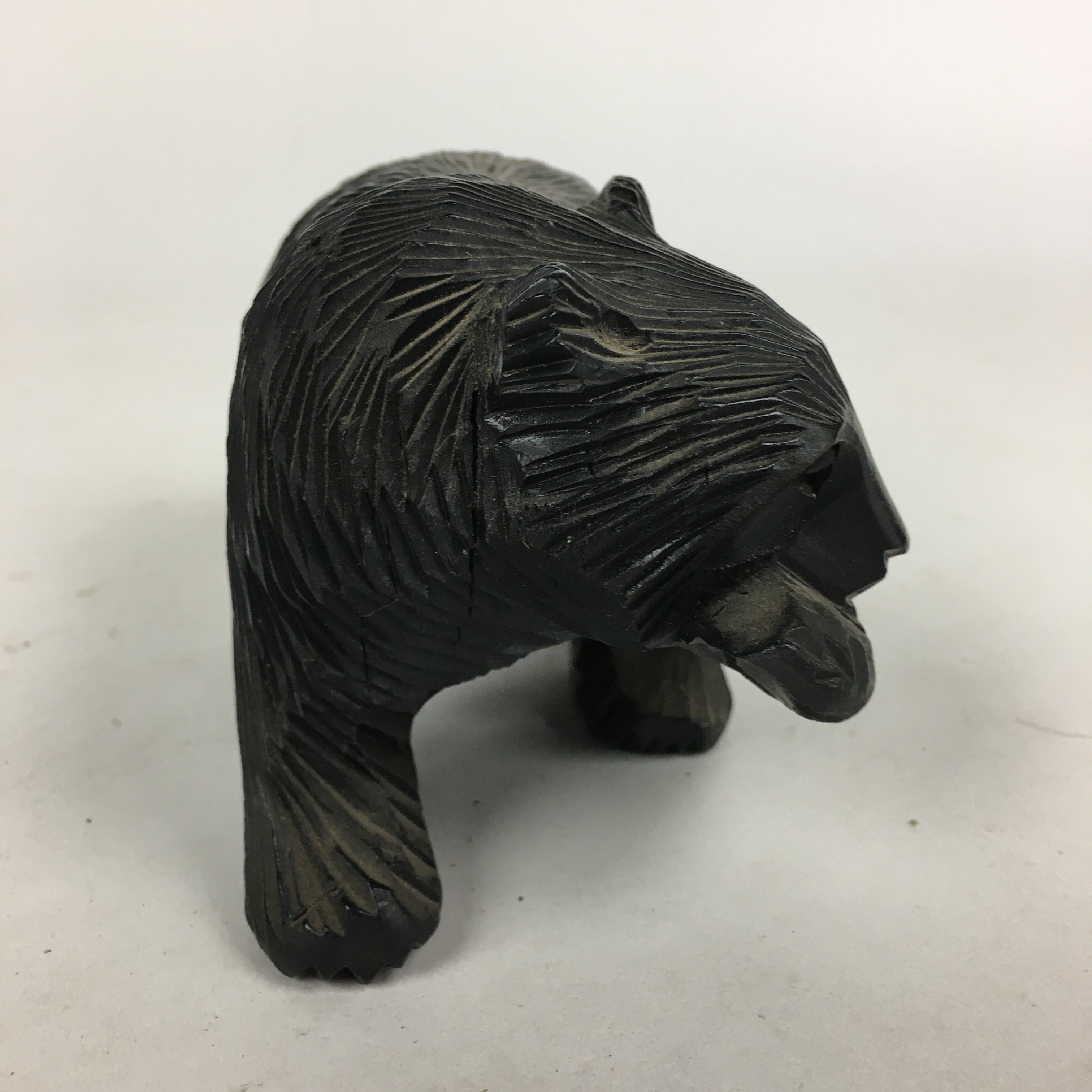 Japanese Wood Carving Figurine Vtg Ainu Bear Wood Ornament Brown AB92