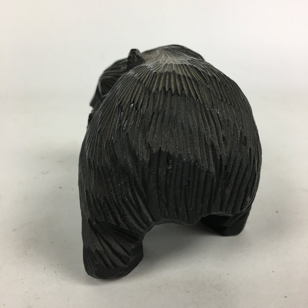 Japanese Wood Carving Figurine Vtg Ainu Bear Wood Ornament Brown AB92