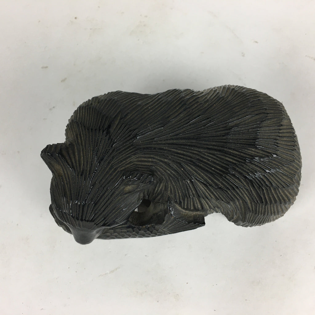 Japanese Wood Carving Figurine Vtg Ainu Bear Wood Ornament Brown AB92