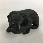 Japanese Wood Carving Figurine Vtg Ainu Bear Wood Ornament Brown AB92