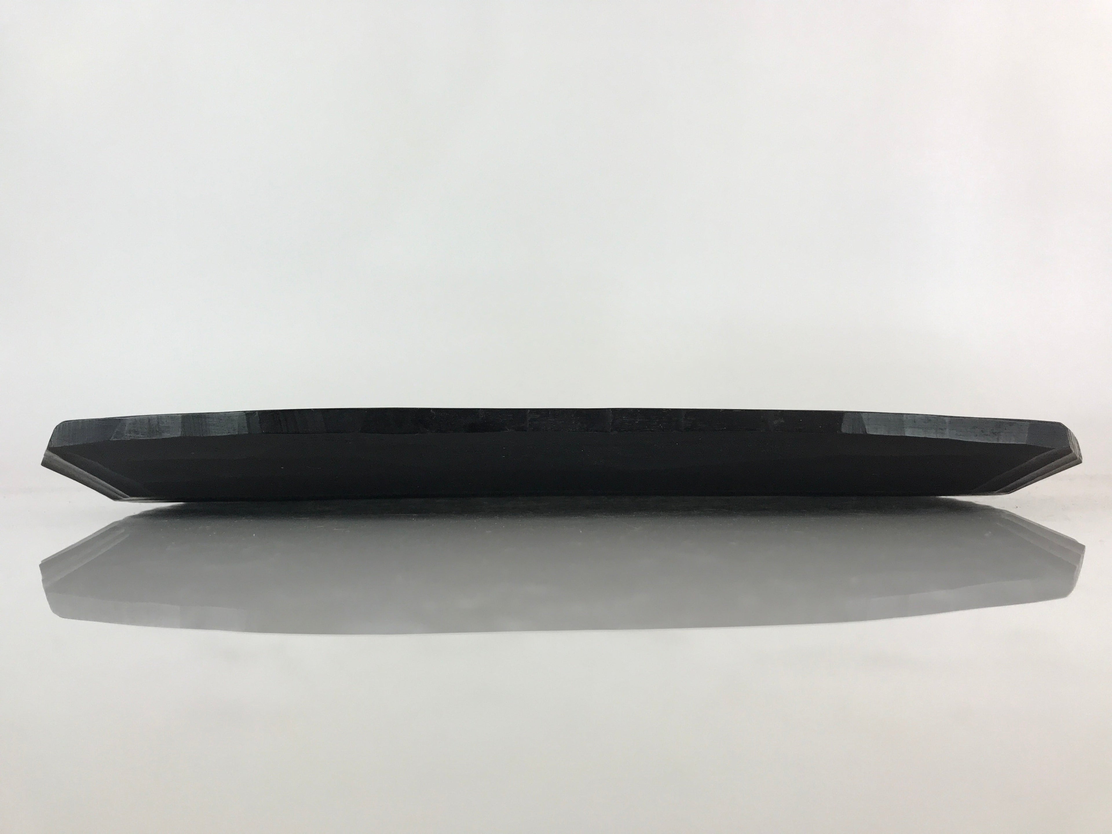 Japanese Wood Carving Nikko-Bori Tray Obon Vtg Wood Black UR816