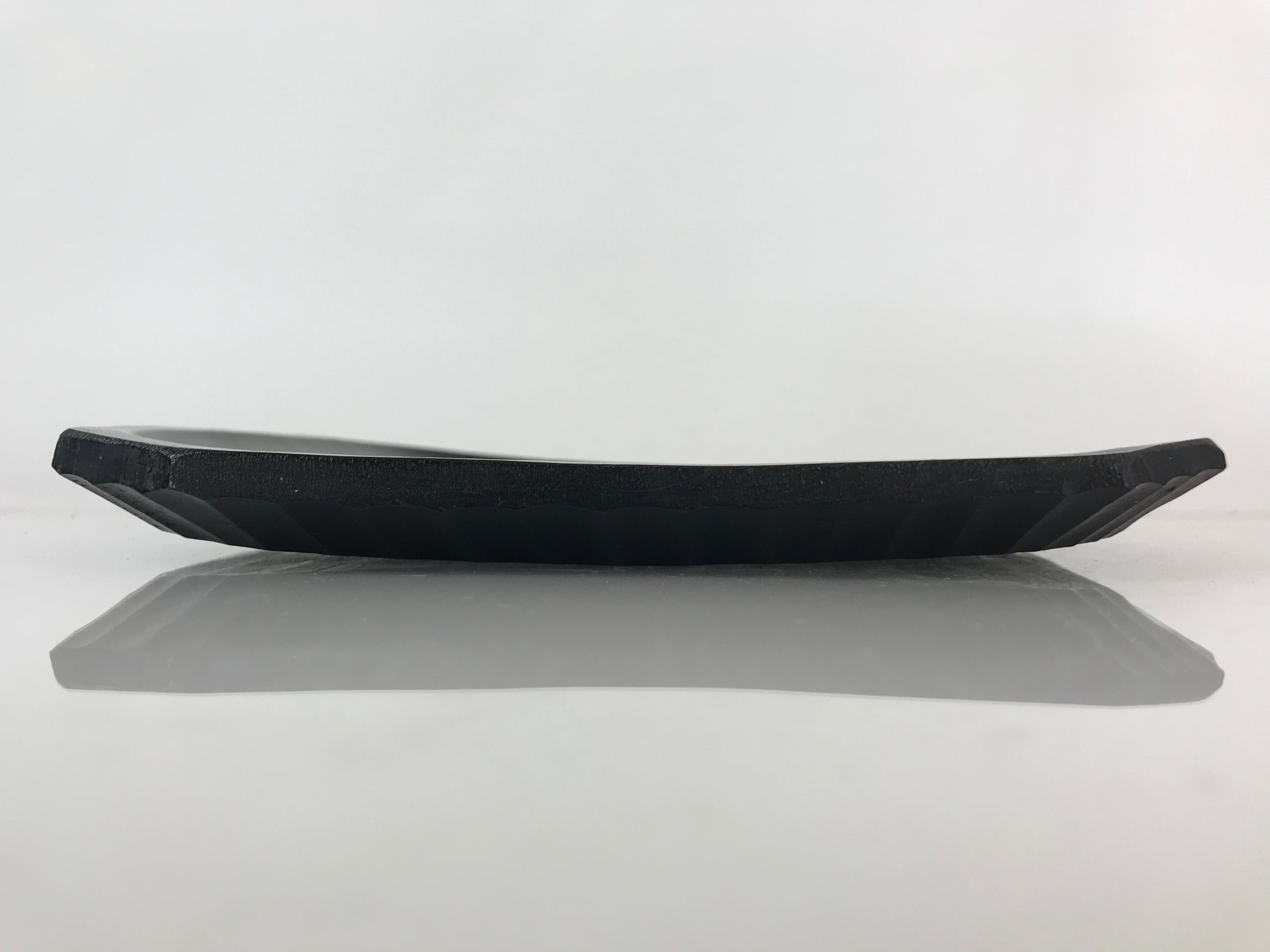 Japanese Wood Carving Nikko-Bori Tray Obon Vtg Wood Black UR816