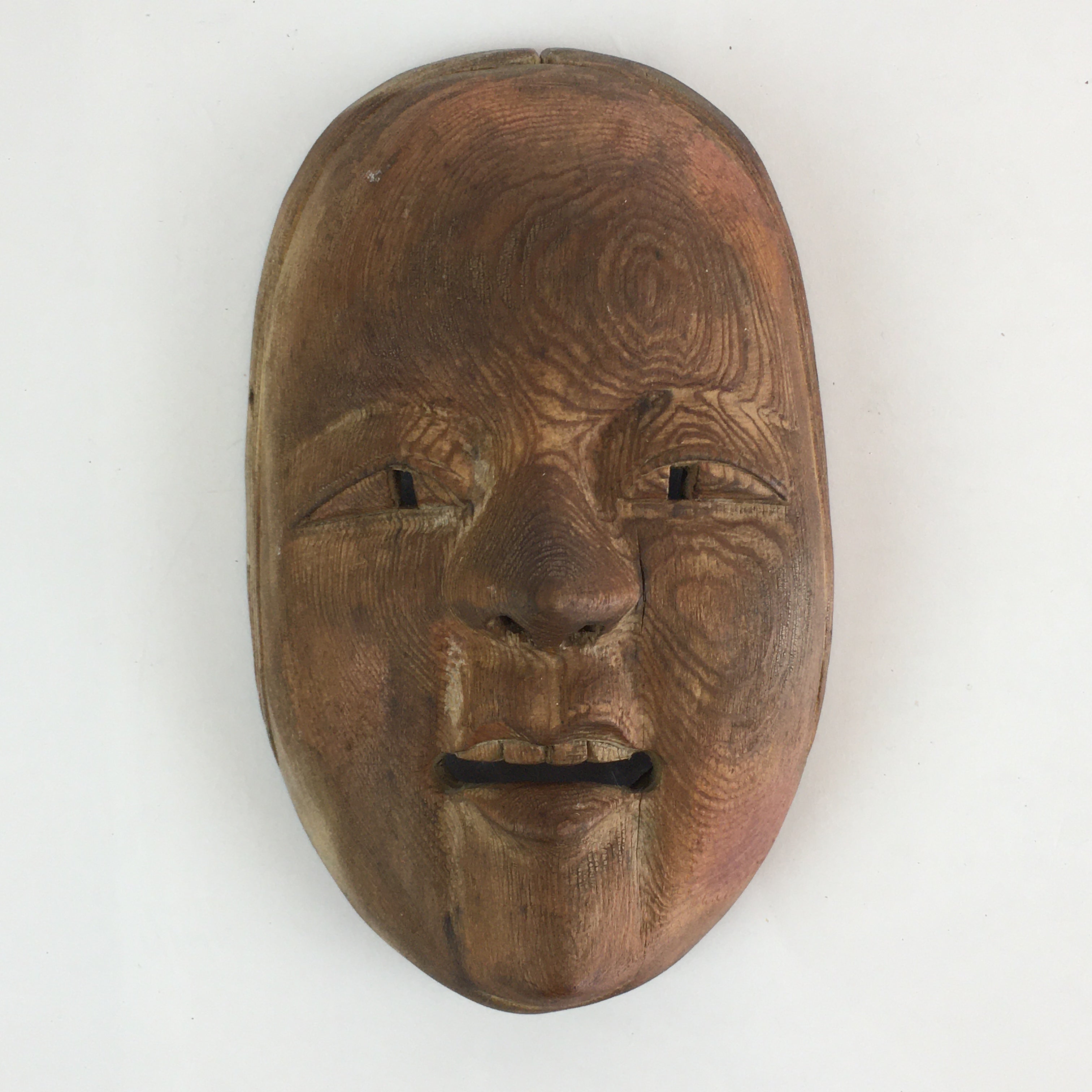 Japanese Wood Carving Noh Mask Kagura Face Vtg Kyogen Bugaku Gigaku OM31