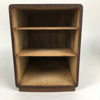 Japanese Wood Carving Sewing Box Vtg Brown Haribako Chest Tansu 3 Drawers T293