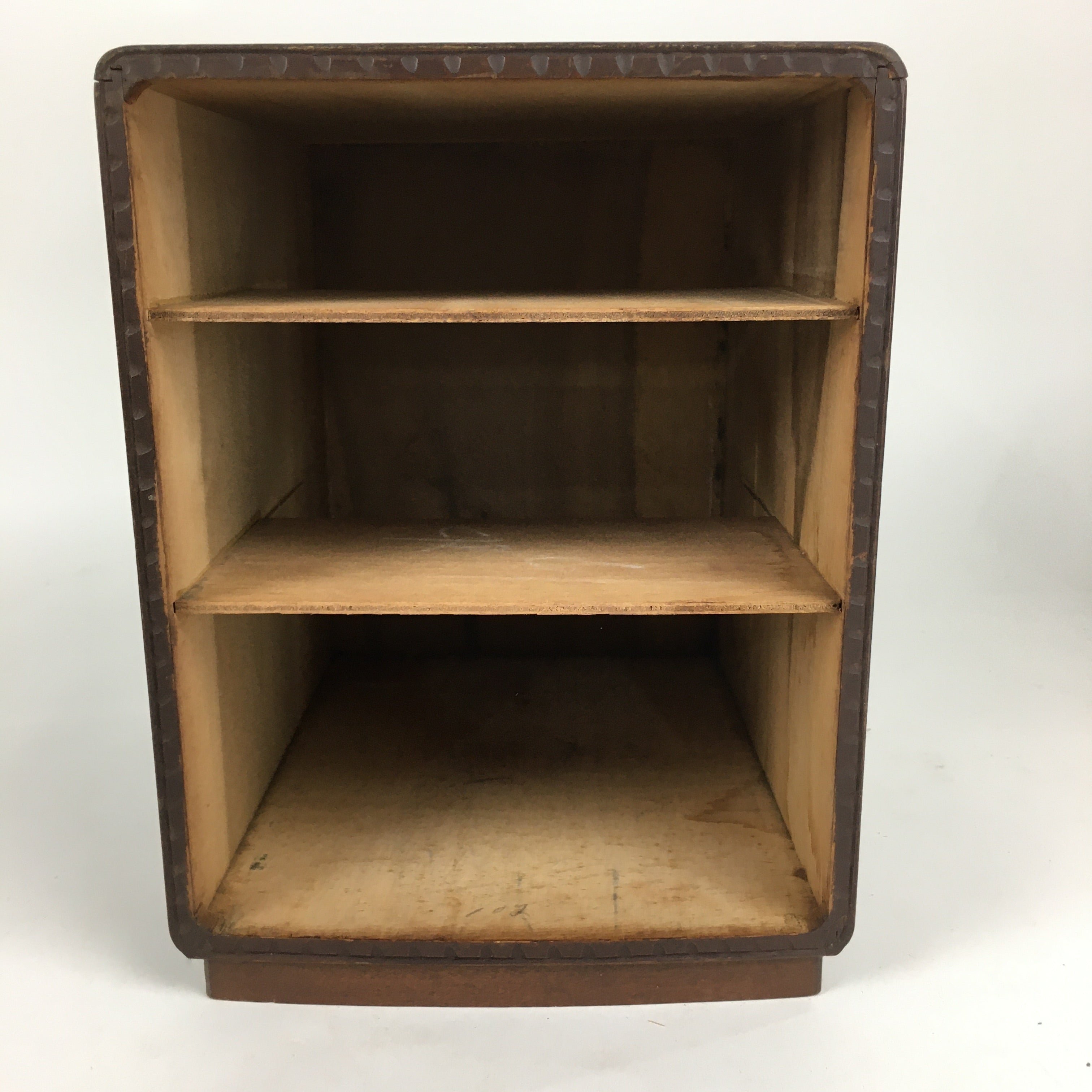Japanese Wood Carving Sewing Box Vtg Brown Haribako Chest Tansu 3 Drawers T293