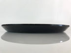 Japanese Wood Carving Tray Obon Vtg Round Wood Brown Leaf UR815