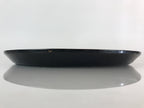Japanese Wood Carving Tray Obon Vtg Round Wood Brown Leaf UR815