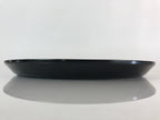 Japanese Wood Carving Tray Obon Vtg Round Wood Brown Leaf UR815