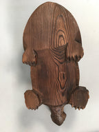 Japanese Wood Carving Vtg Turtle Brown Statue Figurine Lucky Charm BD621