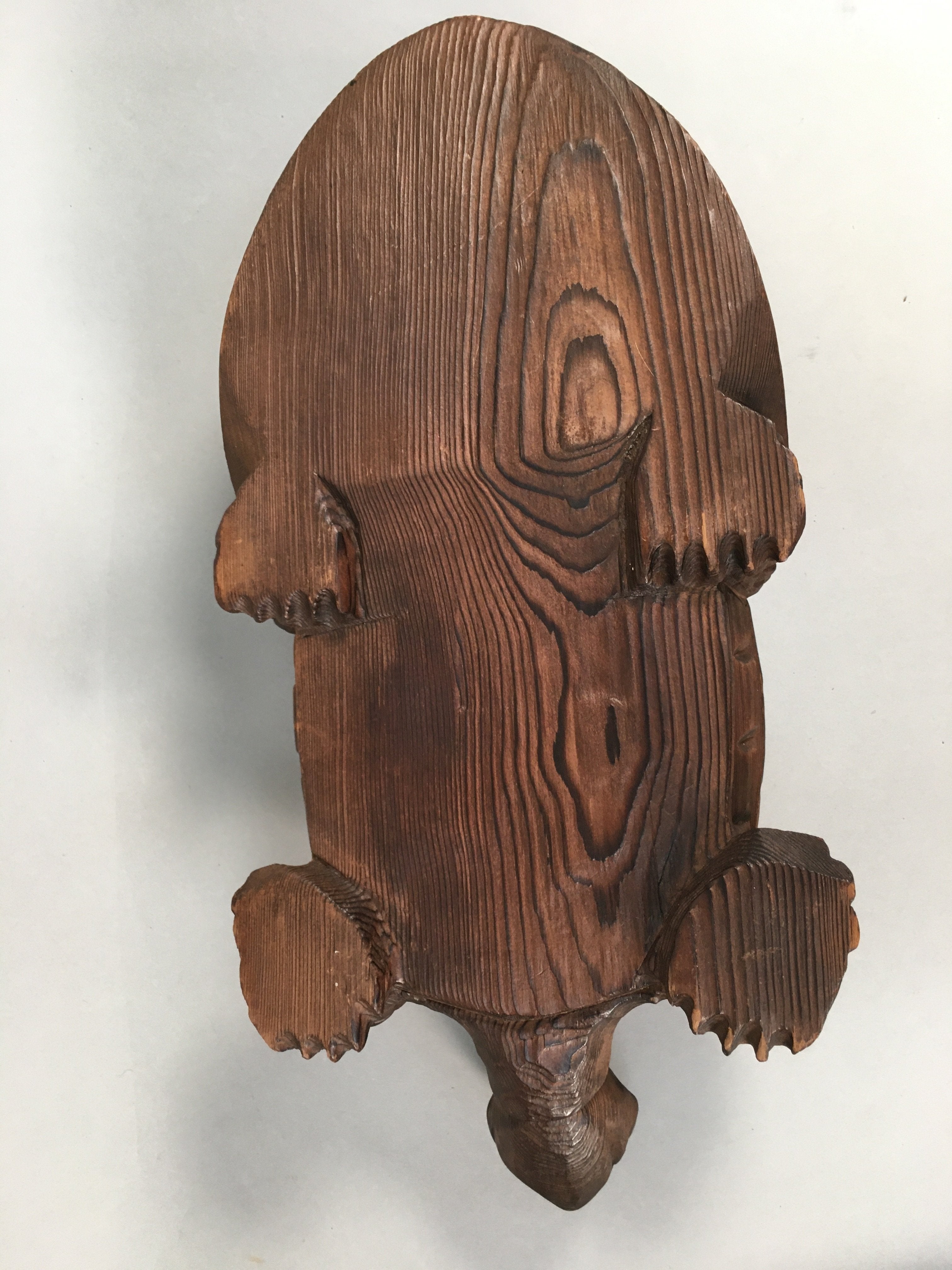 Japanese Wood Carving Vtg Turtle Brown Statue Figurine Lucky Charm BD621