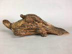 Japanese Wood Carving Vtg Turtle Brown Statue Figurine Lucky Charm BD623