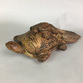 Japanese Wood Carving Vtg Turtle Brown Statue Figurine Lucky Charm BD623