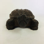 Japanese Wood Carving Vtg Turtle Brown Statue Figurine Lucky Charm Kame BD674