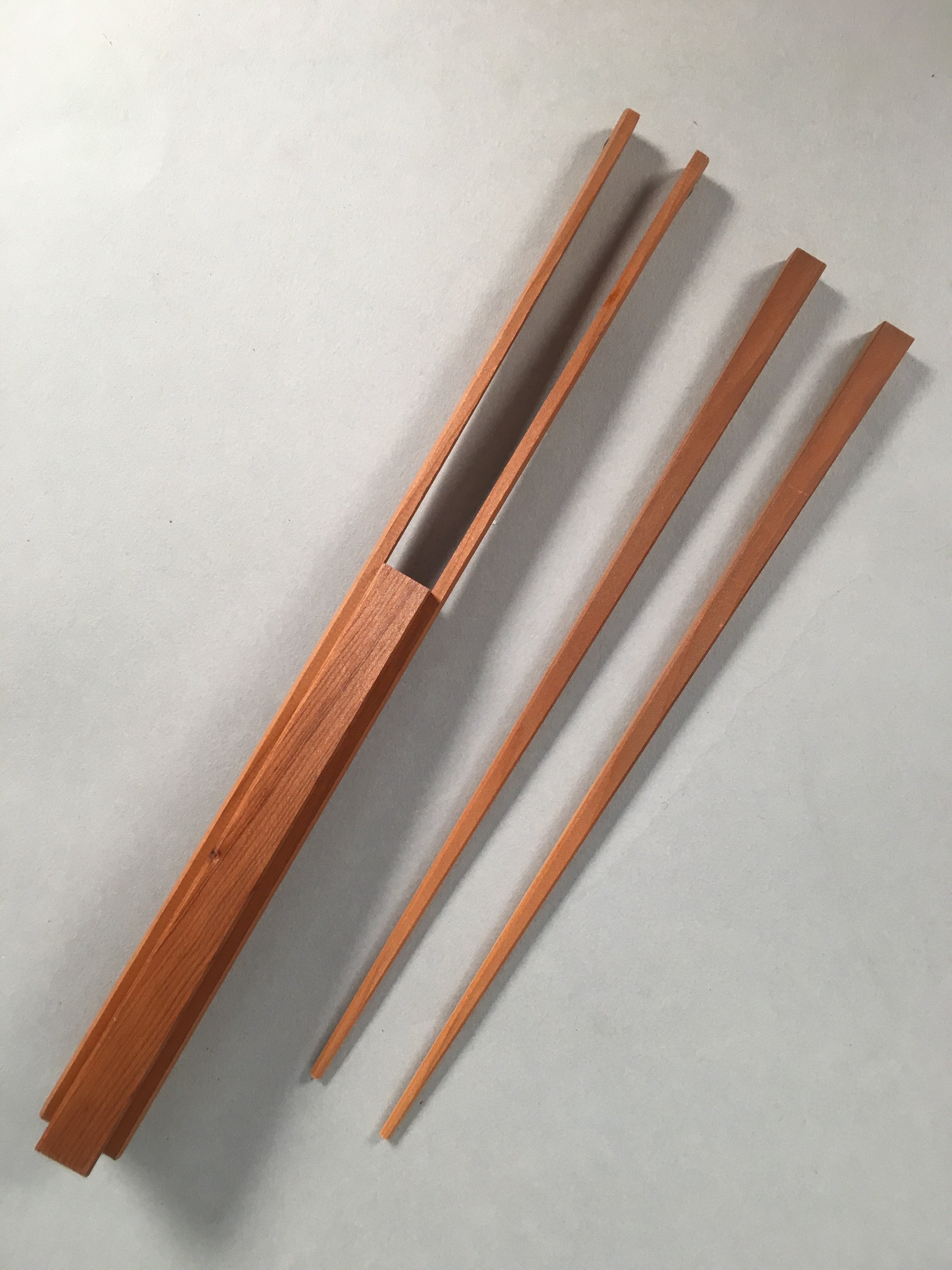 Japanese Wood Chopsticks 1 Pair Vtg Hashi Holder Tableware Brown JK113