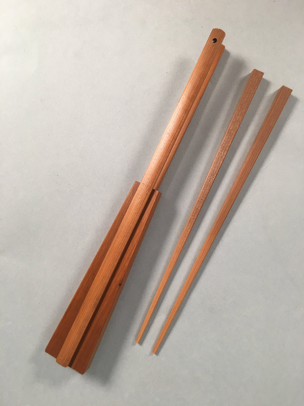 Japanese Wood Chopsticks 1 Pair Vtg Hashi Holder Tableware Brown JK113