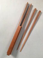 Japanese Wood Chopsticks 1 Pair Vtg Hashi Holder Tableware Brown JK113