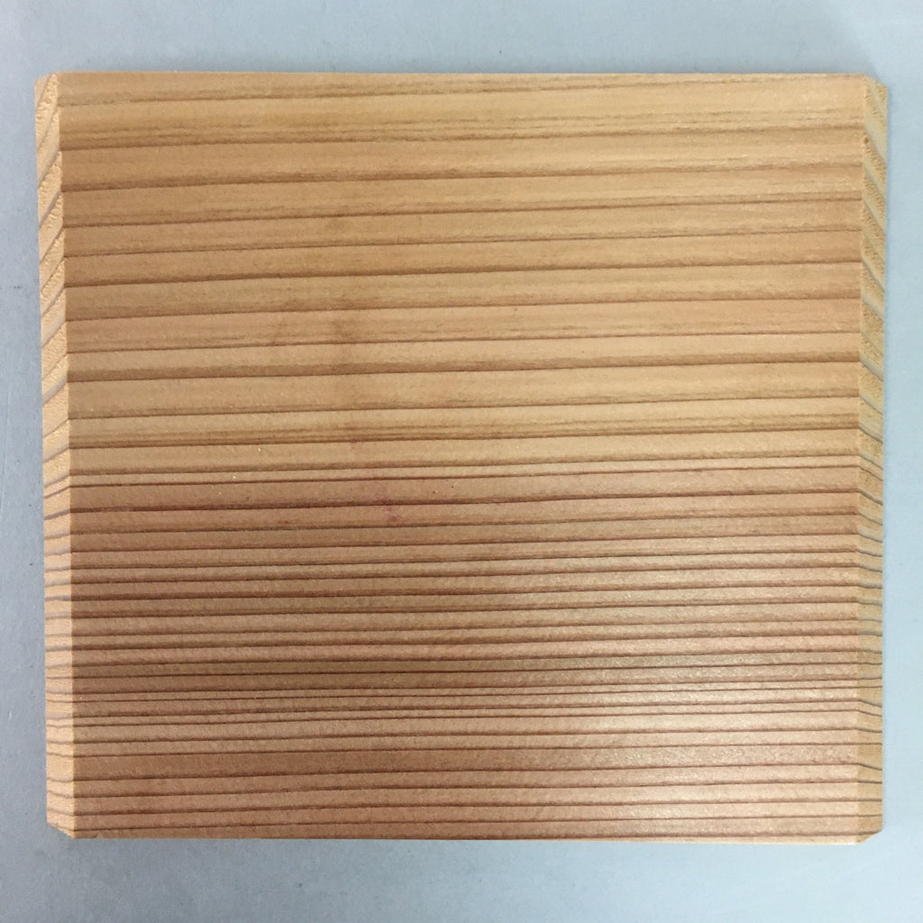Japanese Wood Drink Coaster Plate 4pc Set Vtg Saucer Chataku Grain PX377