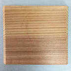 Japanese Wood Drink Coaster Plate 4pc Set Vtg Saucer Chataku Grain PX377