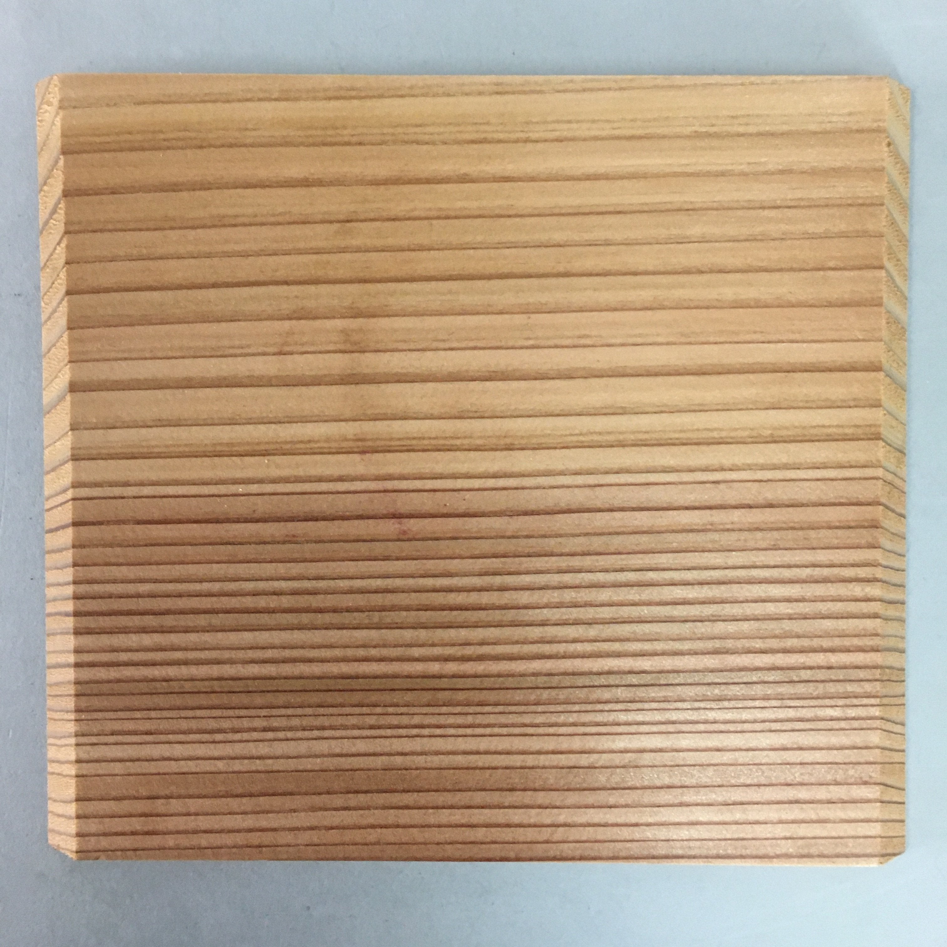 Japanese Wood Drink Coaster Plate 4pc Set Vtg Saucer Chataku Grain PX377