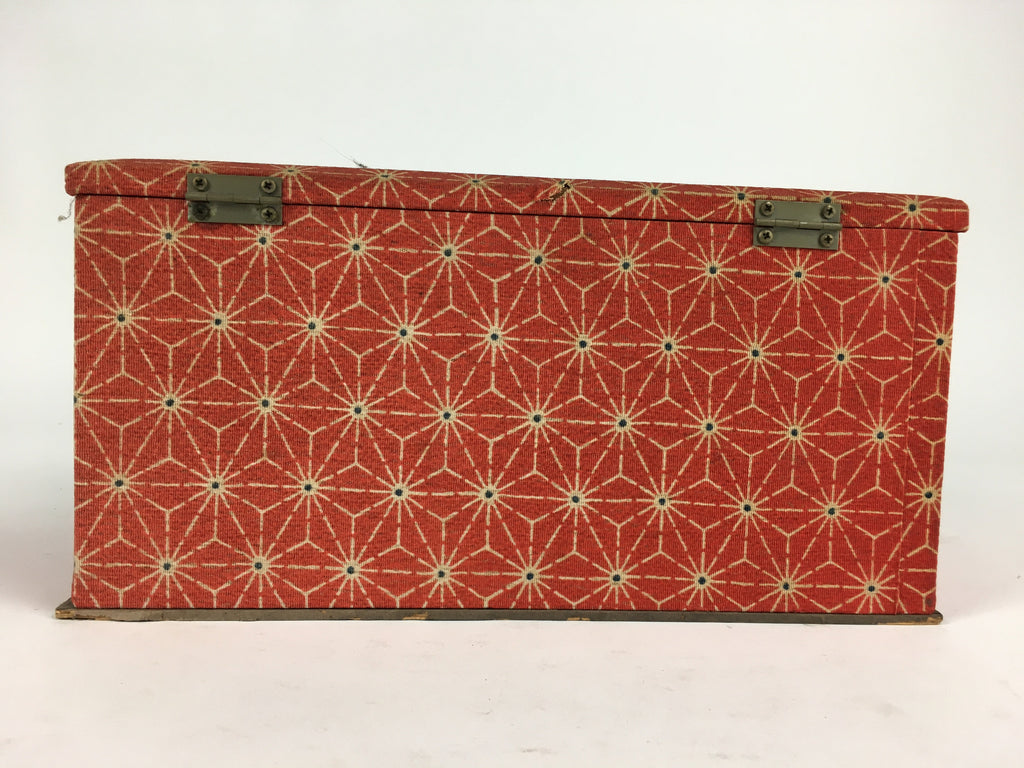 Japanese Wood Fabric Sewing Box Vtg Haribako Chest Tansu 2Drawers T291