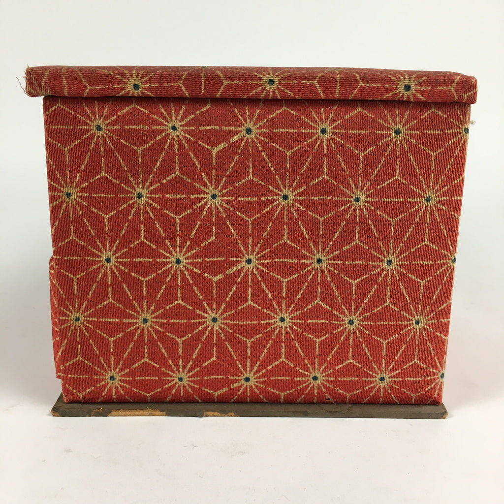 Japanese Wood Fabric Sewing Box Vtg Haribako Chest Tansu 2Drawers T291