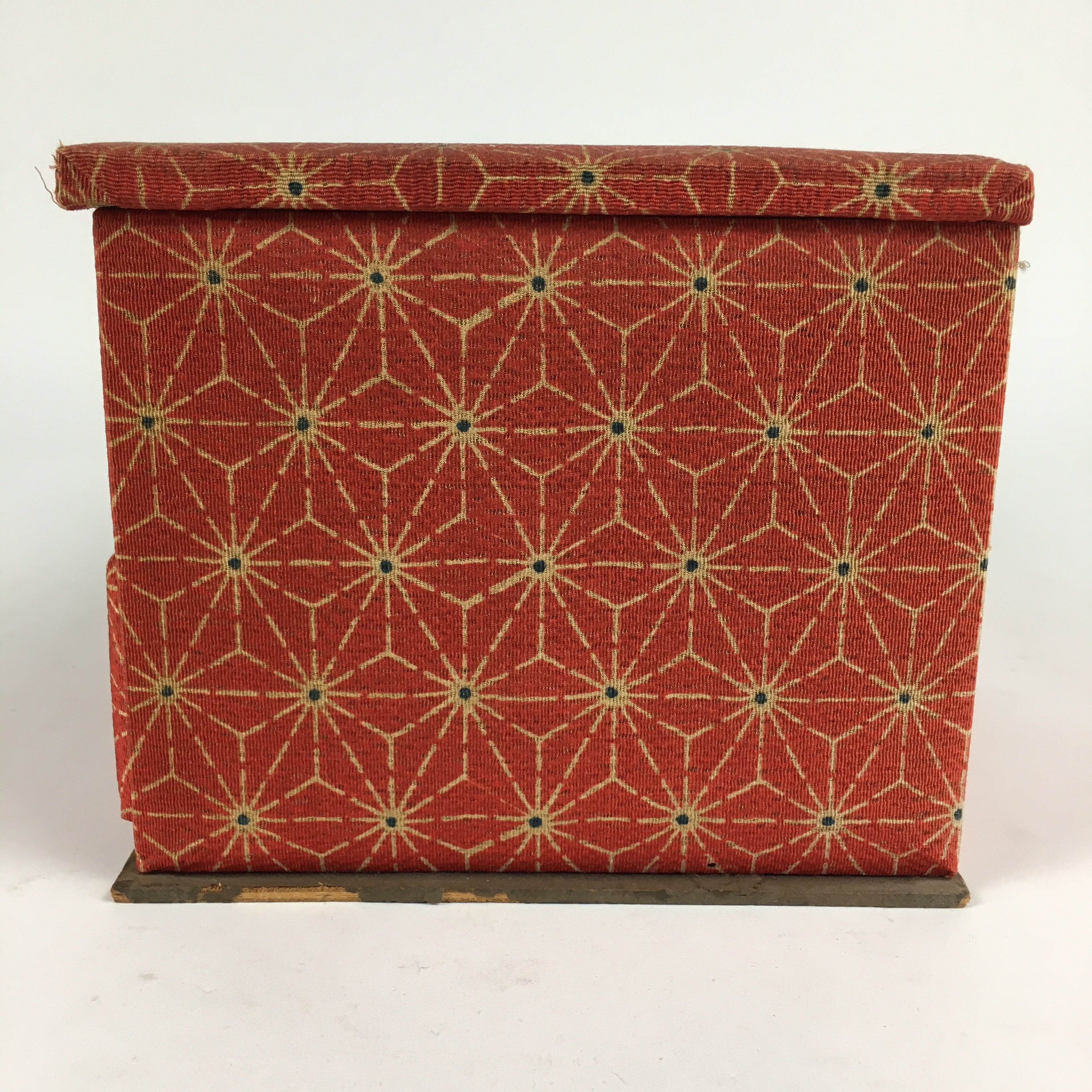 Japanese Wood Fabric Sewing Box Vtg Haribako Chest Tansu 2Drawers T291