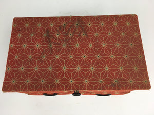 Japanese Wood Fabric Sewing Box Vtg Haribako Chest Tansu 2Drawers T291