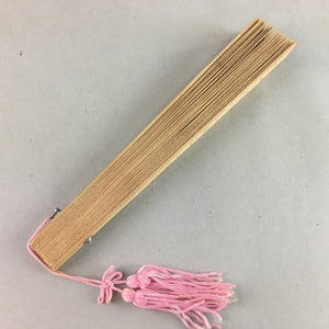 Japanese Wood Folding Scented Hand Fan Vtg Sensu Openwork 4D427