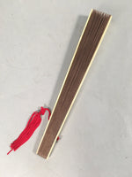 Japanese Wood Folding Scented Hand Fan Vtg Sensu Openwork 4D443