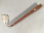 Japanese Wood Folding Scented Hand Fan Vtg Sensu Openwork 4D444