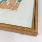 Japanese Wood Framed Art Print Hanga Vtg 32/50 Y.koseki Green Orange FL60
