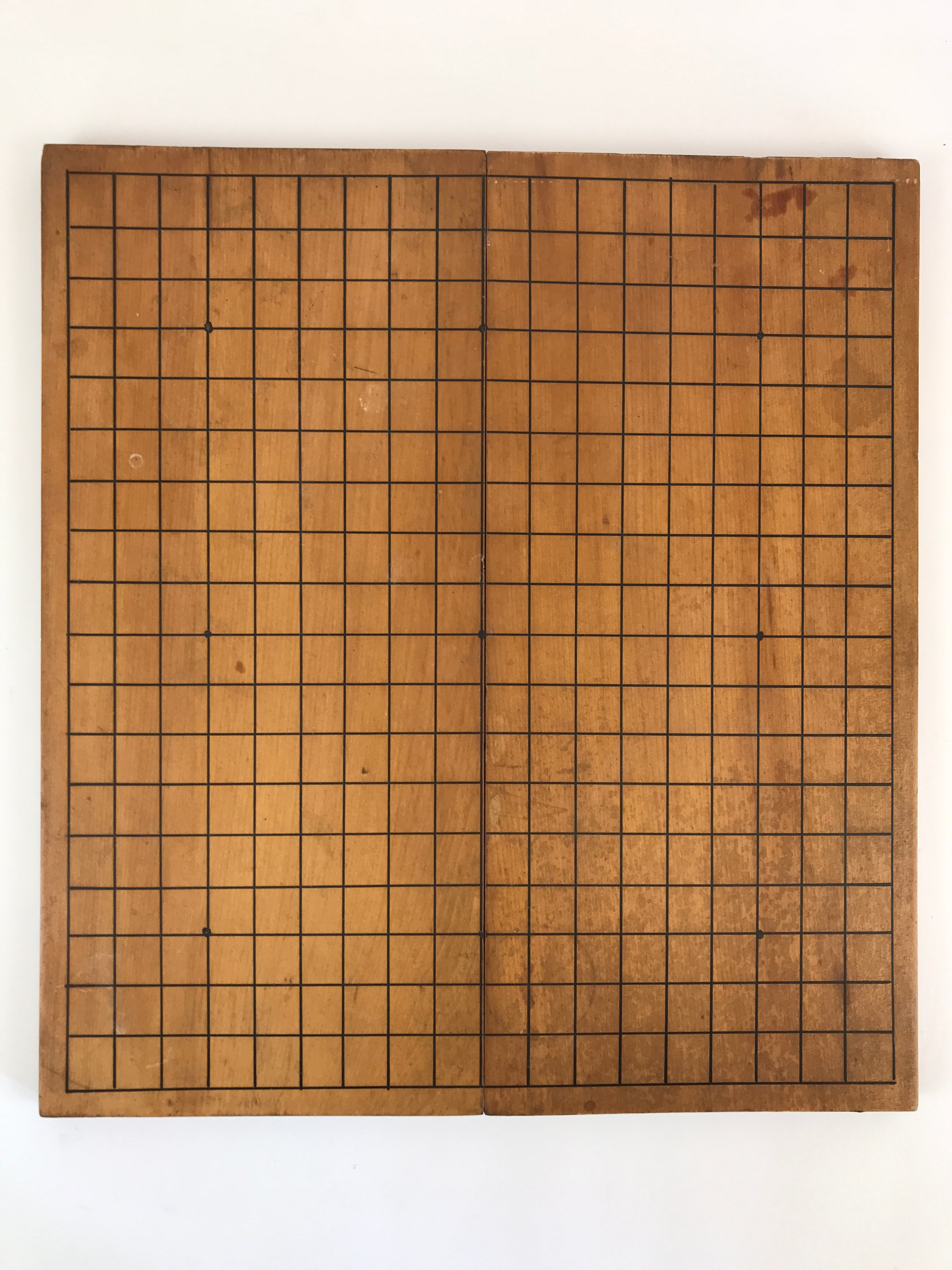 Japanese Wood Go Board Vtg Portable Game Goban Igo 19X19 Grid GB74