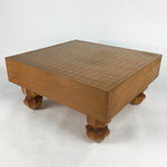 Japanese Wood Go Board Vtg Table Game Goban Leg Heso Igo 19X19 Grid GB50