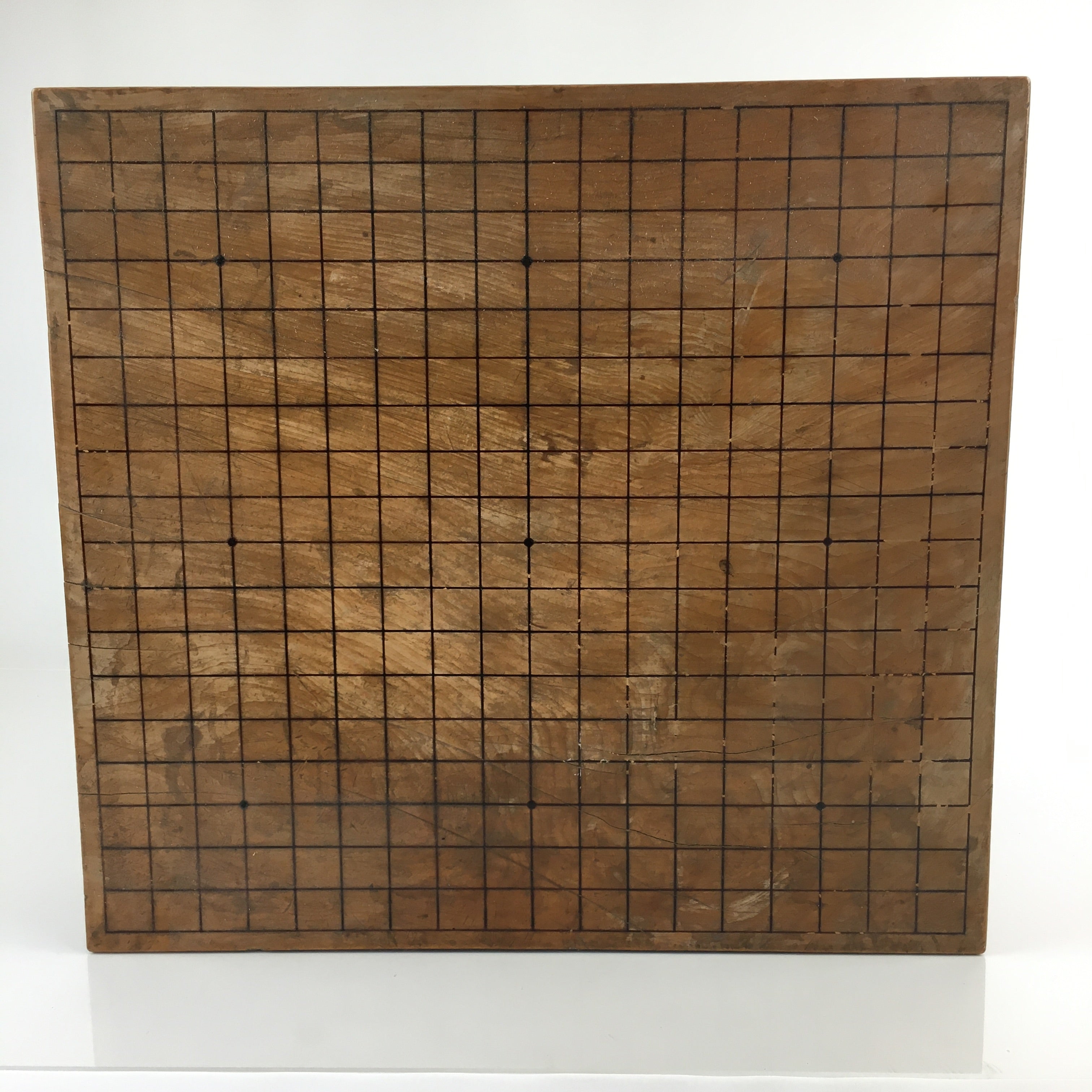 Japanese Wood Go Board Vtg Table Game Goban Leg Heso Igo 19X19 Grid GB62
