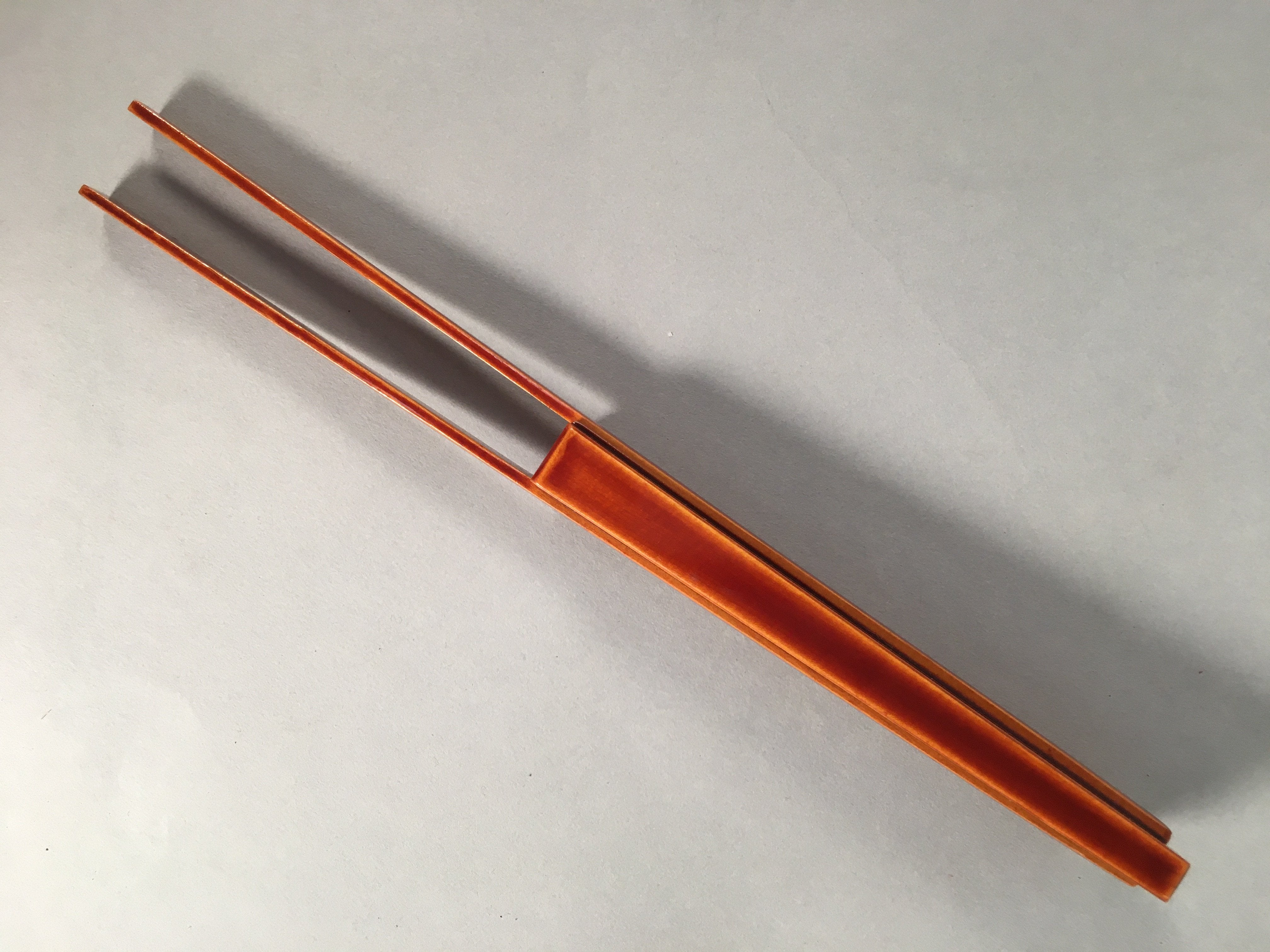 Japanese Wood Lacquer Chopsticks 1 Pair Vtg Hashi Holder Tableware Brown JK114