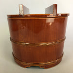 Japanese Wood Lacquer Cooked Rice Container Shunkei Nuri Vtg Ohitsu UR480