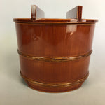 Japanese Wood Lacquer Cooked Rice Container Shunkei Nuri Vtg Ohitsu UR480