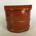 Japanese Wood Lacquer Cooked Rice Container Shunkei Nuri Vtg Ohitsu UR480