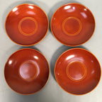 Japanese Wood Lacquer Drink Saucer 5pc Set Shunkei-Nuri Chataku Coaster PX485
