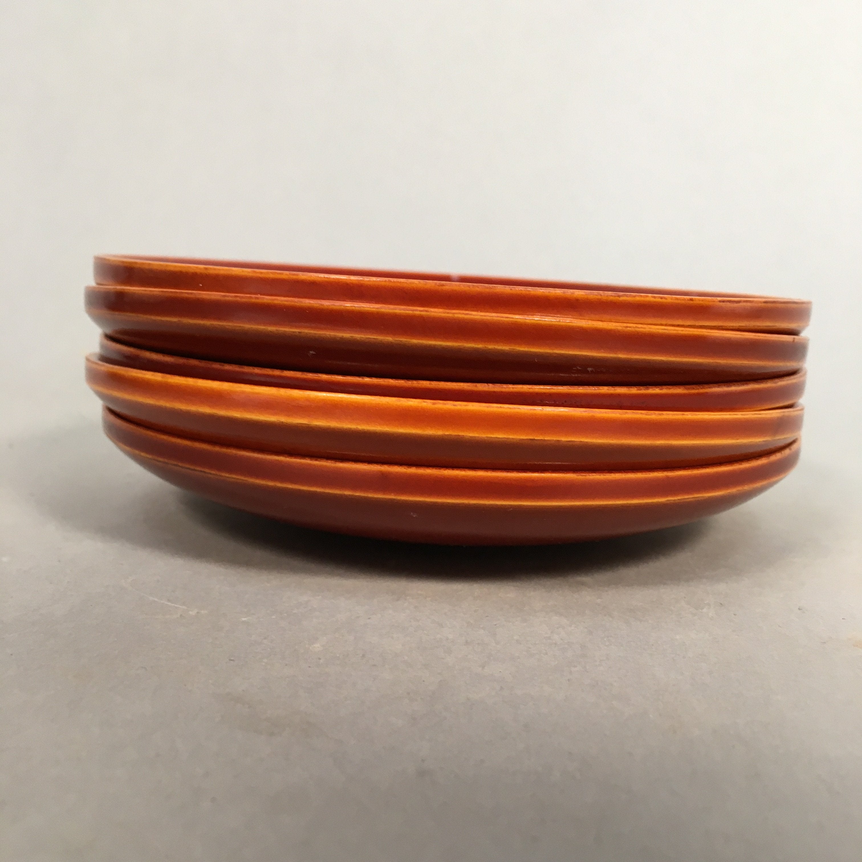Japanese Wood Lacquer Drink Saucer 5pc Set Shunkei-Nuri Chataku Coaster PX485