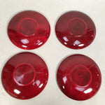 Japanese Wood Lacquer Drink Saucer 5pc Set Shunkei-Nuri Vtg Chataku Coaster PX48