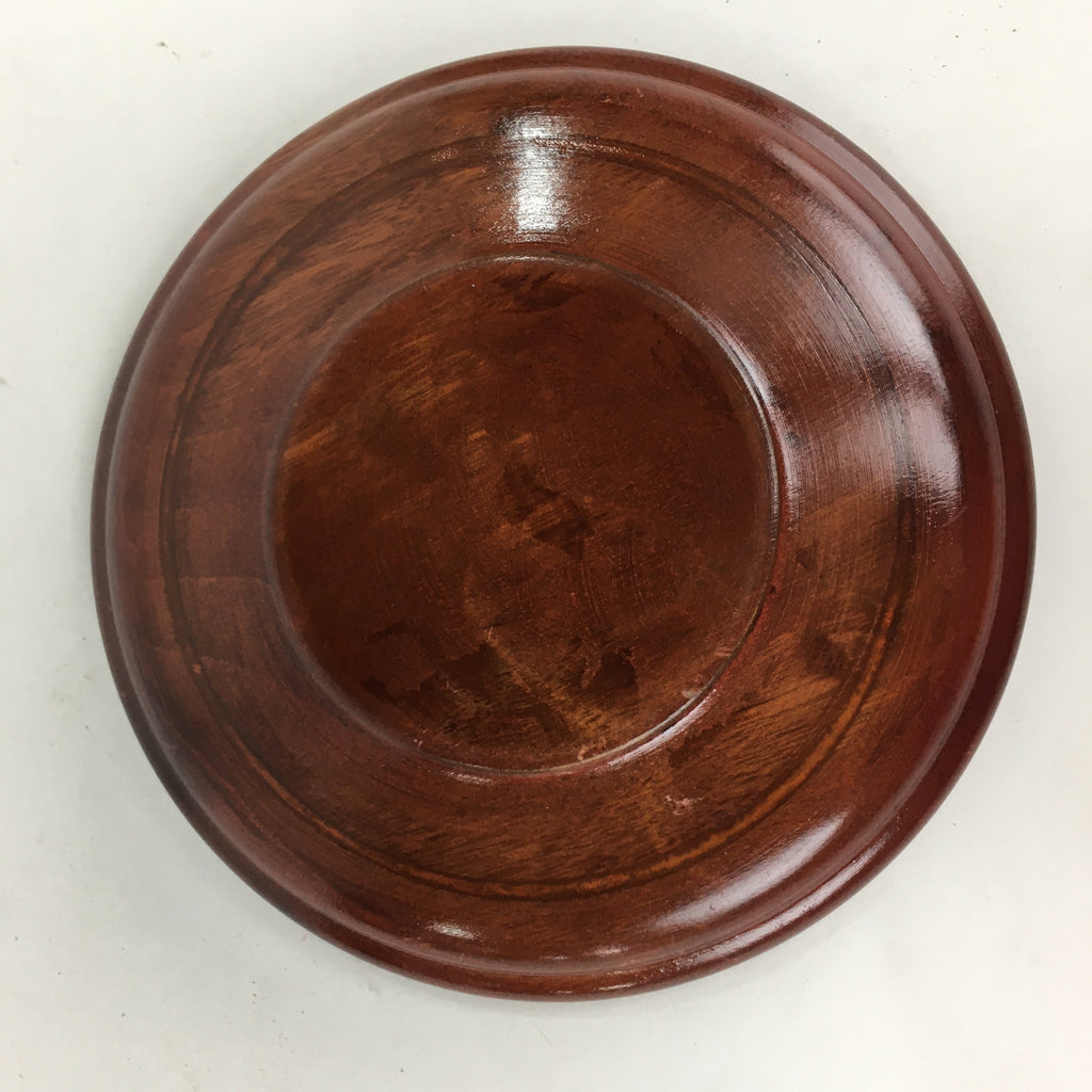 Japanese Wood Lacquer Drink Saucer 5pc Set Vtg Chataku Coaster Brown UR534