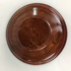 Japanese Wood Lacquer Drink Saucer 5pc Set Vtg Chataku Coaster Brown UR534