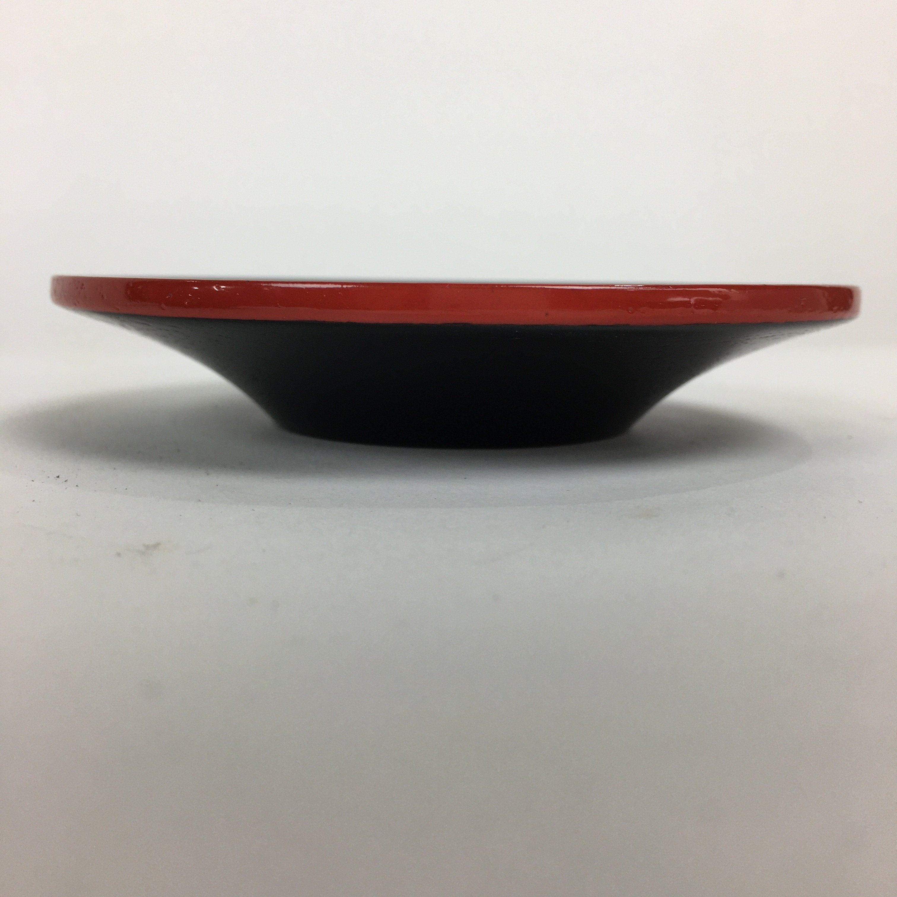 Japanese Wood Lacquer Drink Saucer 5pc Set Vtg Chataku Coaster Red Black UR535