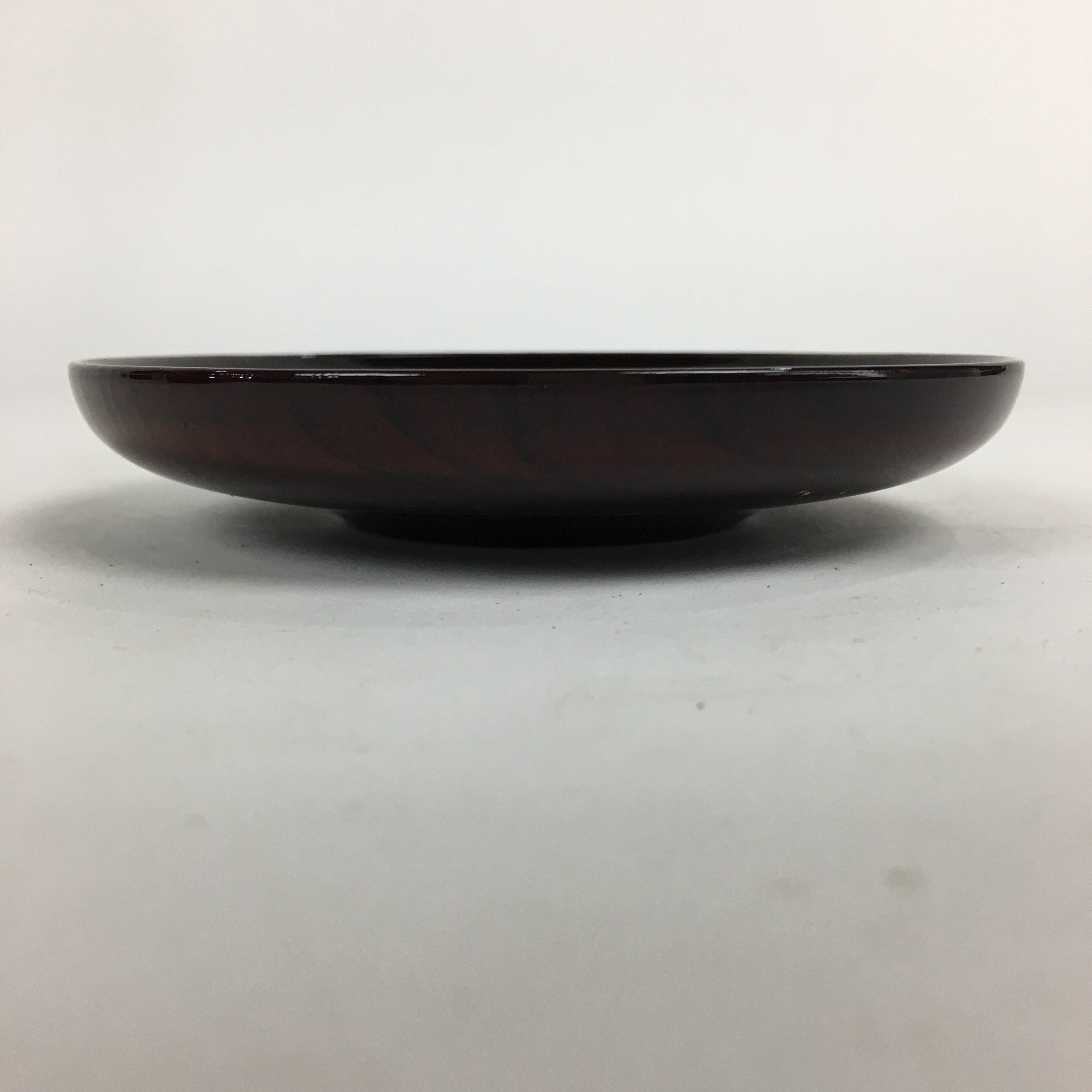 Japanese Wood Lacquer Drink Saucer 5pc Set Vtg Chataku Coaster Reddish-brown UR5