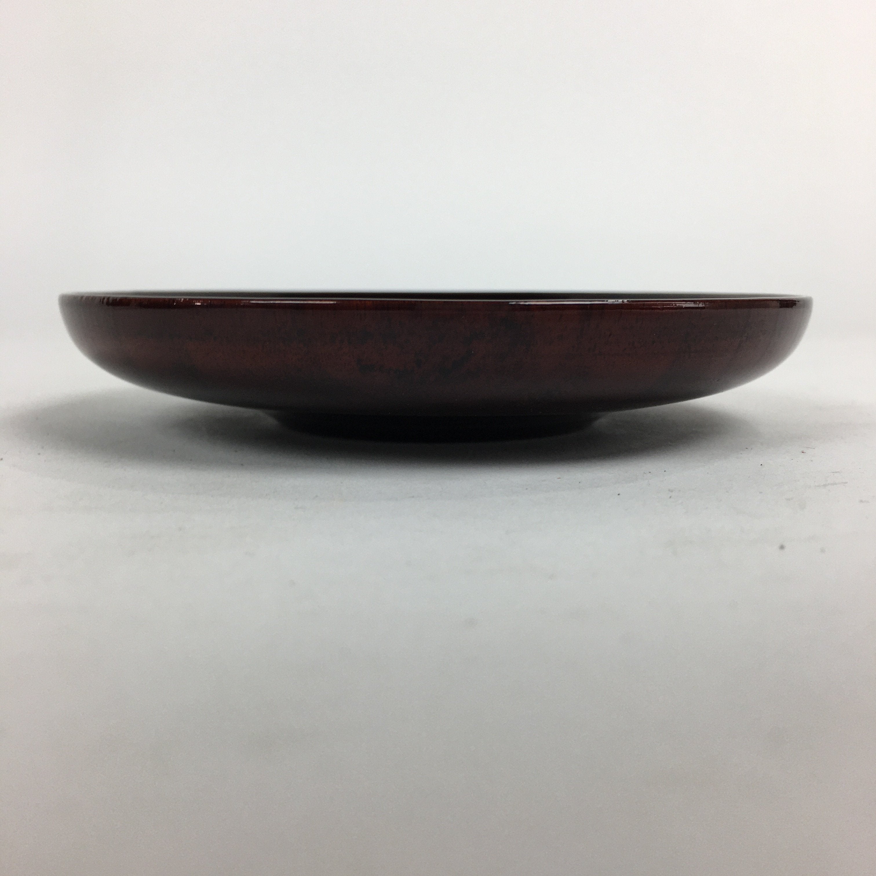 Japanese Wood Lacquer Drink Saucer 5pc Set Vtg Chataku Coaster Reddish-brown UR5