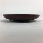 Japanese Wood Lacquer Drink Saucer 5pc Set Vtg Chataku Coaster Reddish-brown UR5