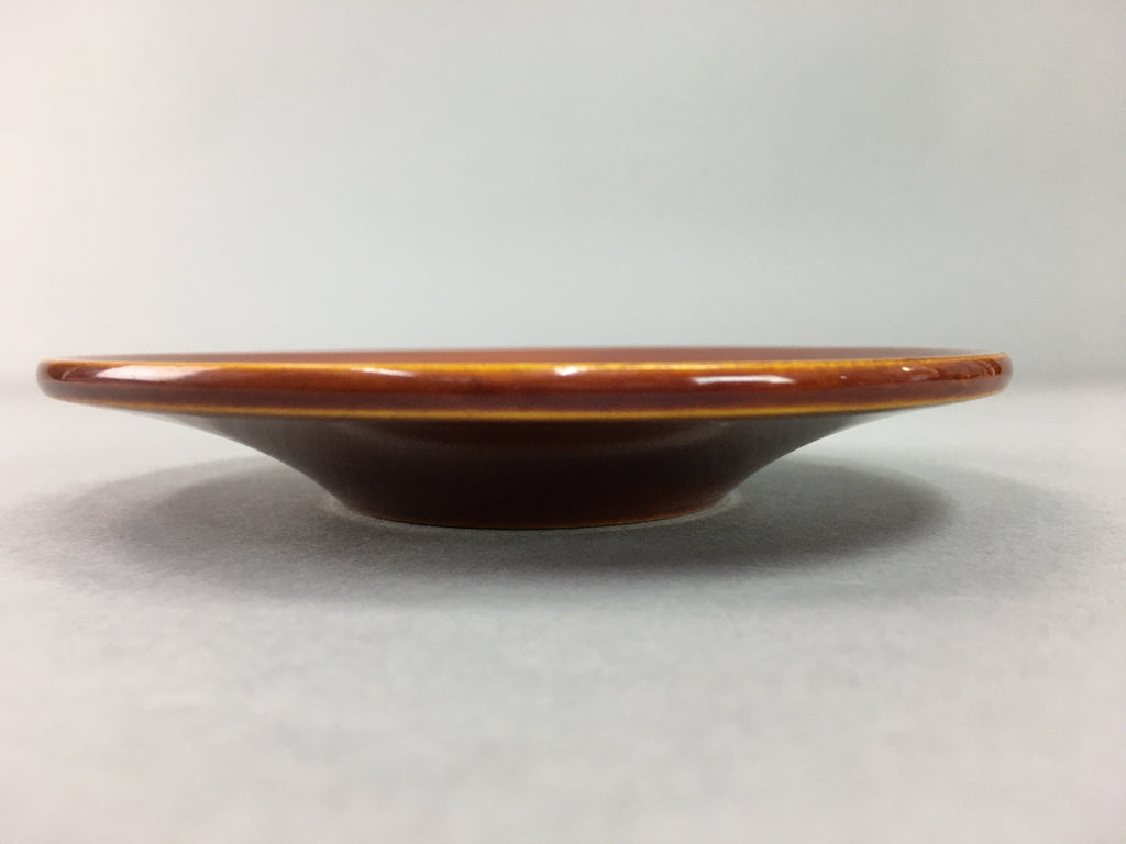 Japanese Wood Lacquer Drink Saucer Shunkei-Nuri Vtg Chataku Coaster Brown UR317