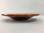 Japanese Wood Lacquer Drink Saucer Shunkei-Nuri Vtg Chataku Coaster Brown UR317