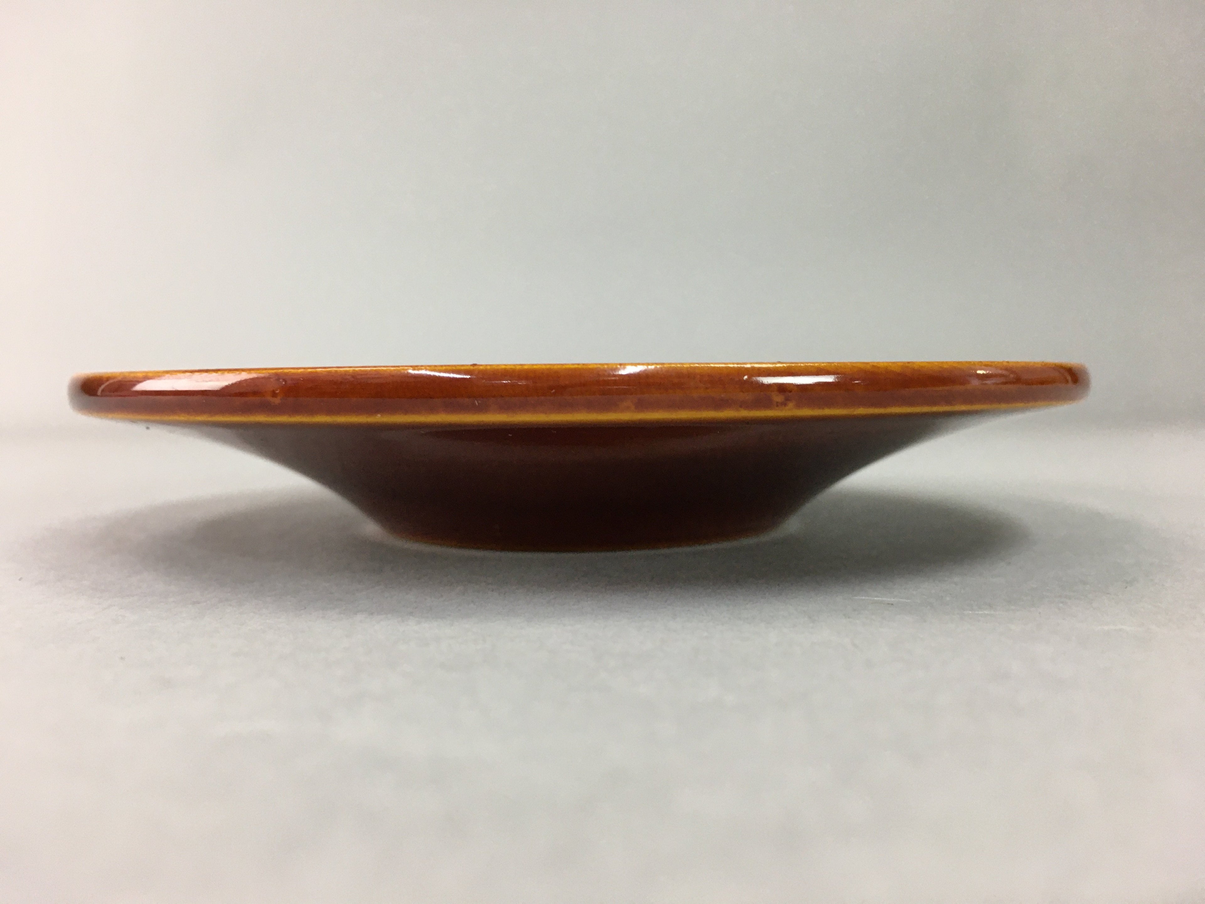 Japanese Wood Lacquer Drink Saucer Shunkei-Nuri Vtg Chataku Coaster Brown UR317